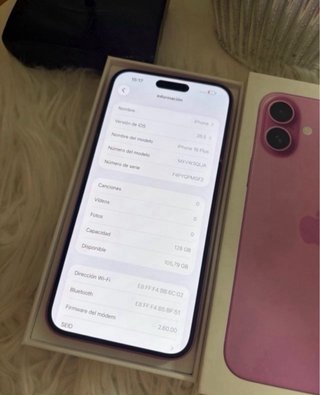 iPhone 16 Plus 128GB Rosa