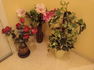3 Jarrones, Plantas Artificiales,regalo macetero
