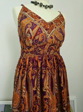 Abito lungo seta indiana paisley tg unica