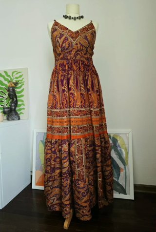 Abito lungo seta indiana paisley tg unica