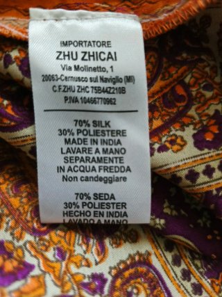 Abito lungo seta indiana paisley tg unica