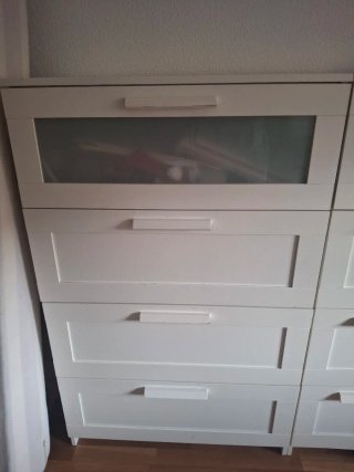 3 Cómodas Ikea Blanca con Cajones y Cristal
