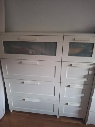 3 Cómodas Ikea Blanca con Cajones y Cristal