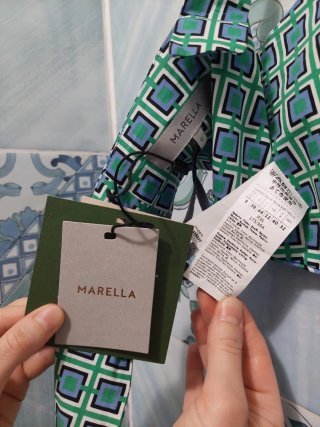 Top Marella geometrico con fiocco tg 44