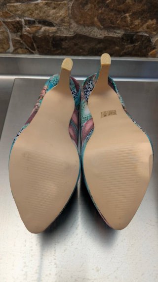 Zapatos Boutique Tacon Plataforma Pavo Real Talla