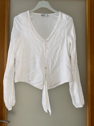Blusa Hollister Blanca Talla S