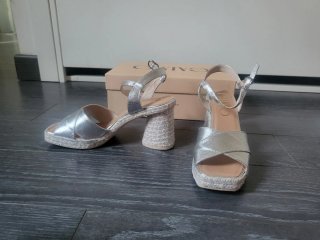 Sandalias Gaimo Plata Talla 38