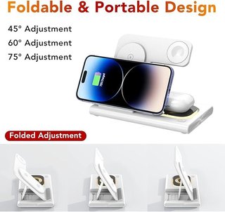Aimtel Cargador Inalámbrico Plegable 3x1 con luz