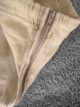 Pantaloni lino 3/4 vintage unisex beige