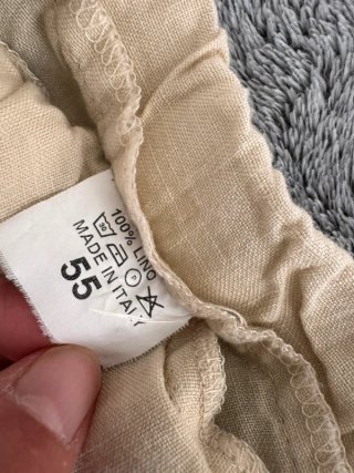Pantaloni lino 3/4 vintage unisex beige