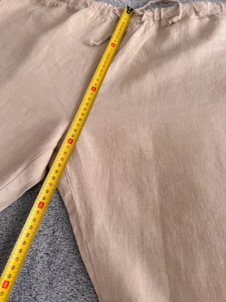 Pantaloni lino 3/4 vintage unisex beige