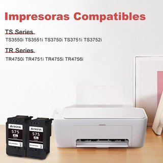 ANKINK tinta 575XL negro pack 2 Canon TS3550i
