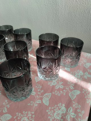 Set 10 Bicchieri Vetro Fantasia