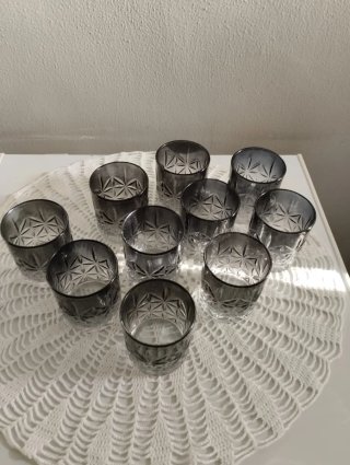 Set 10 Bicchieri Vetro Fantasia