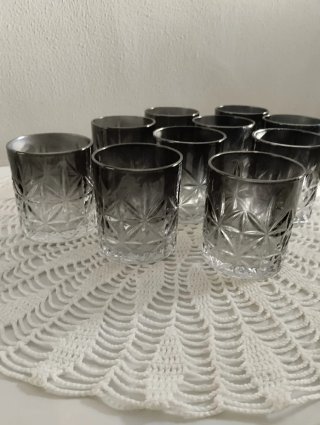 Set 10 Bicchieri Vetro Fantasia