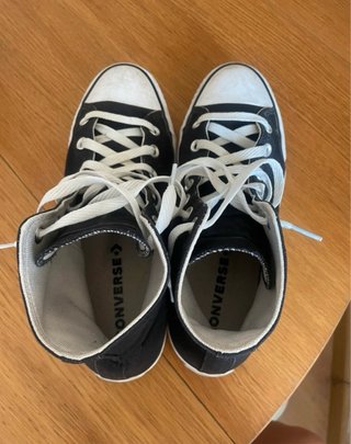 Converse Doble Suela Caña Alta Negras T41