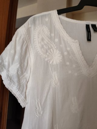 Vestido blanco Mango estilo ibicenco