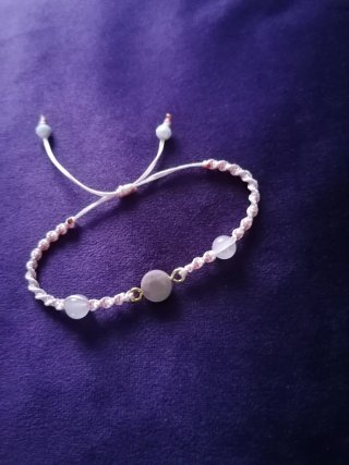 Pulsera Macramé Gris y Rosa