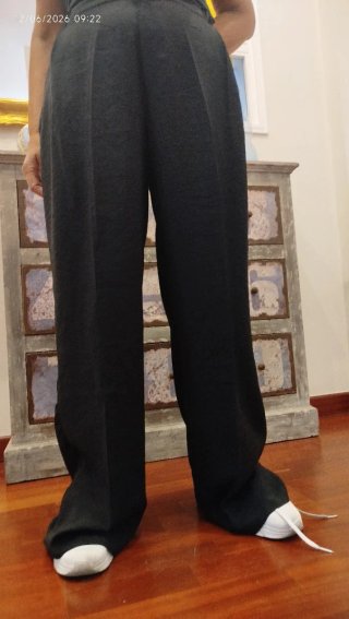 Zara Pantaloni Palazzo Leggeri Neri