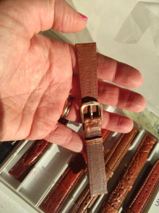 Lotto 8 cinturini in pelle da 16 orologio uomo