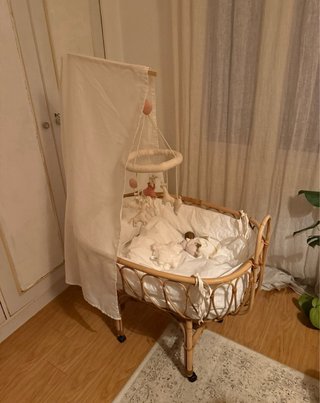 Moisés bebé 0-6 meses mimbre