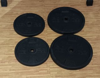 Discos de pesas de hierro de 20 kg y 10 kg