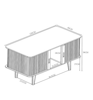 Mueble TV aparador madera y metal