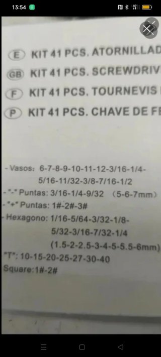 Destornillador automático mm y pulgadas