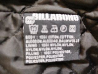 Chaqueta lunga Billabong nera da donna con collo