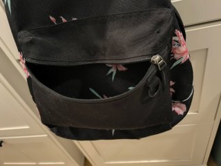 Mochila Vans floral negra