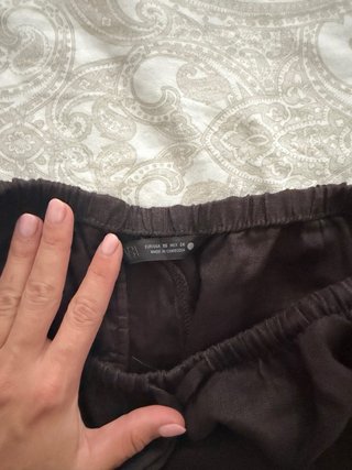 Pantalones Zara Lino Marrón