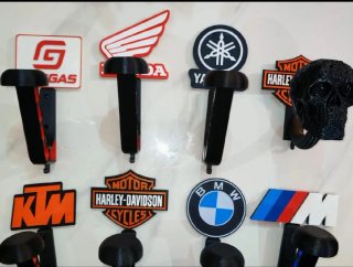 3 Soportes de casco Honda, Yamaha y Harley Davidso