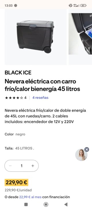 Nevera termoeléctrica 45L Klarstein