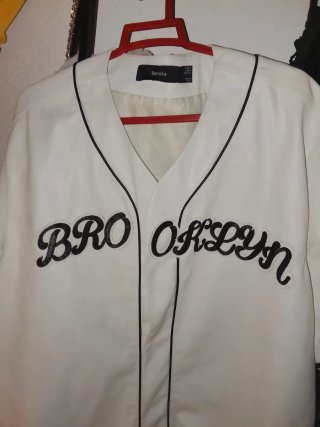 Camisa cuero Béisbol Bershka Brooklyn