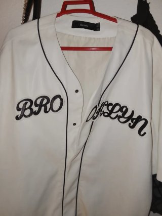 Camisa cuero Béisbol Bershka Brooklyn