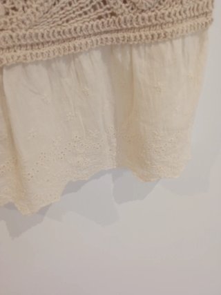 Top Crochet Beige Talla Única