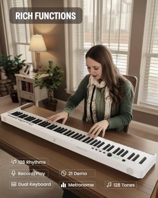 Piano Digital 88 Teclas Plegable