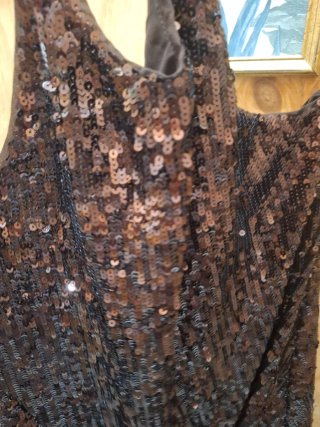 Vestido Zara lentejuelas marrón/dorado