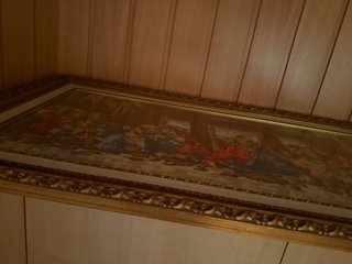 Cuadro La Última Cena, Jesús, bordado a mano!