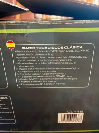 Tocadiscos Lauson Retro con USB y MP3