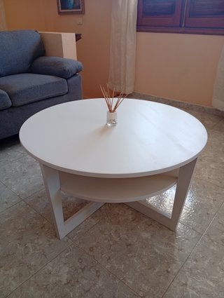 Mesa Centro IKEA VEJMON Blanca 90cm