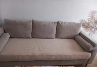 Sofá cama El Corte Inglés beige tela