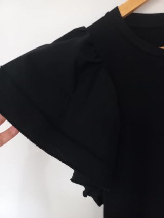 Vestido Zara Negro Mangas Volante