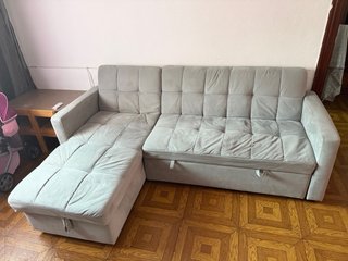 Sofá Cama Chaise Longue Gris