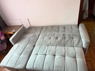 Sofá Cama Chaise Longue Gris