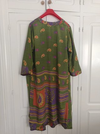 Kimono largo estampado multicolor