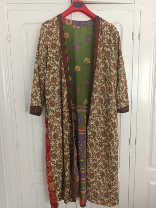 Kimono largo estampado multicolor
