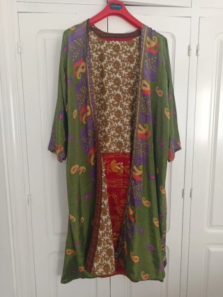 Kimono largo estampado multicolor