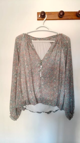 Camisa gasa flores talla única