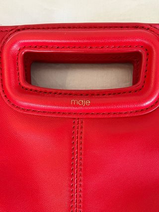 Bolso Maje Flecos Piel Sac M Rojo